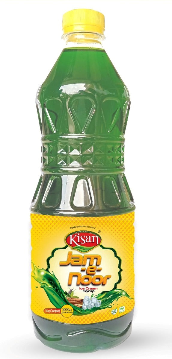 Kisan Jam-e-Noor Sharbat 1 Liter PET Bottle (Green Syrup)