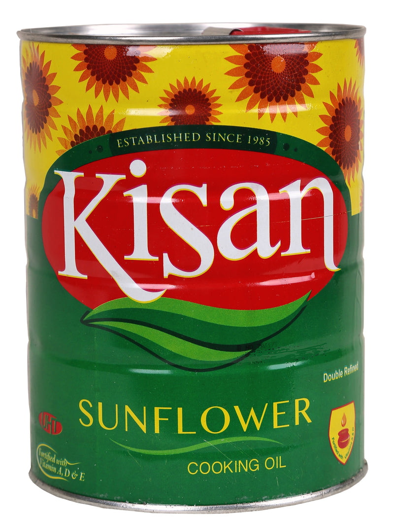 Kisan Sunflower Cooking Oil 5 Liter TIN [Multi Pack 1 x 4]
