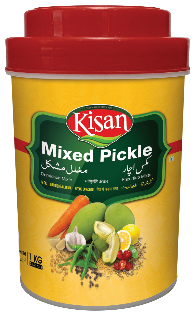 Kisan Mixed Pickle 1KG Jar [Multi Pack 1 x 6]
